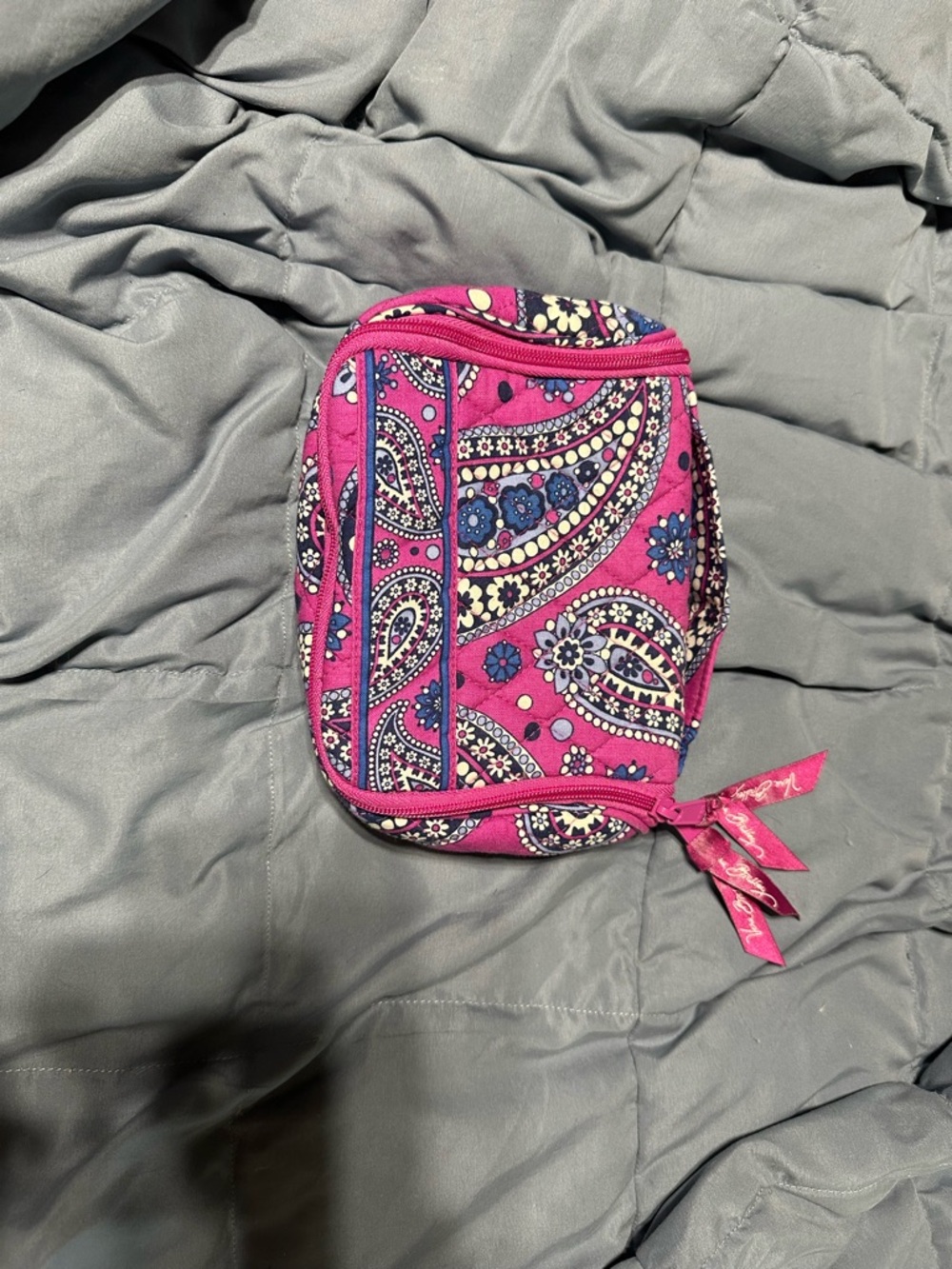Vera Bradley Hot Pink Paisley Quilted Cosmetic Case